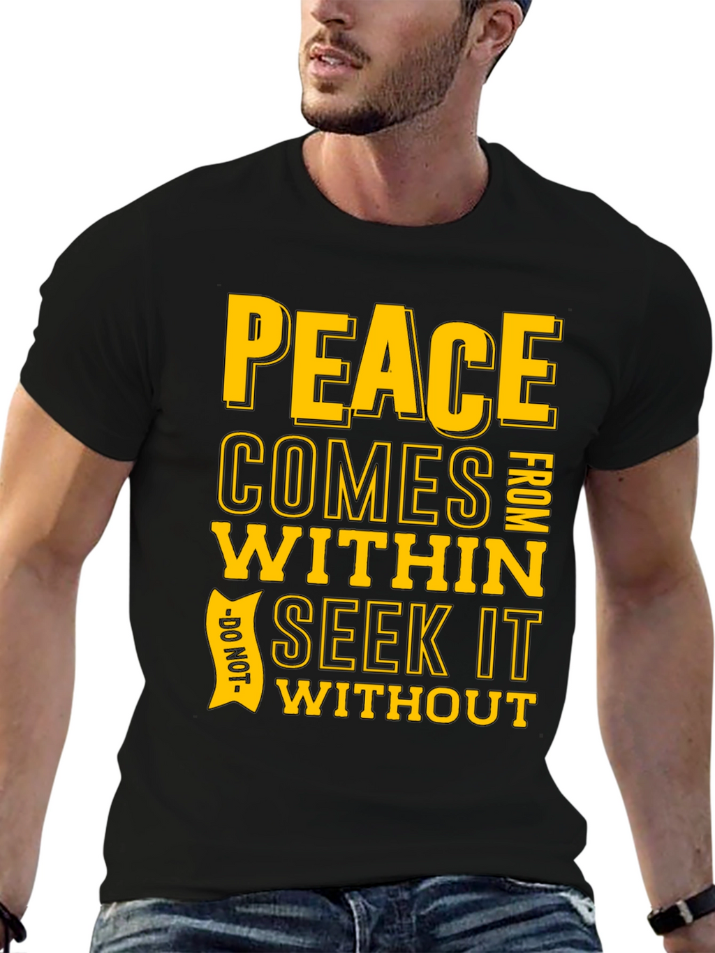 Peace Within Graphic T-Shirt - Black