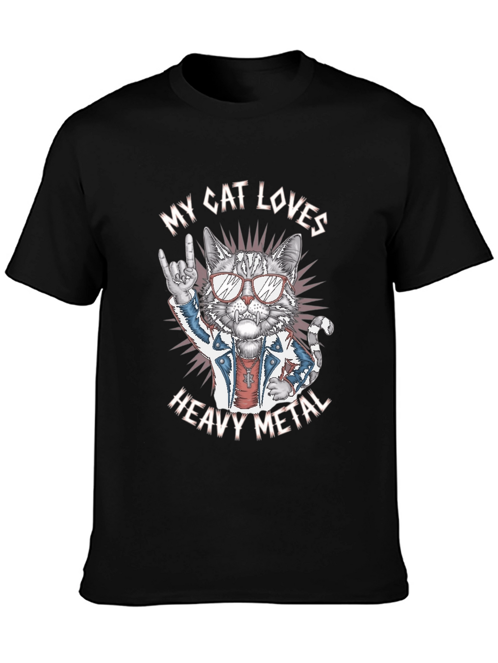 My Cat Loves Heavy Metal Graphic Tee