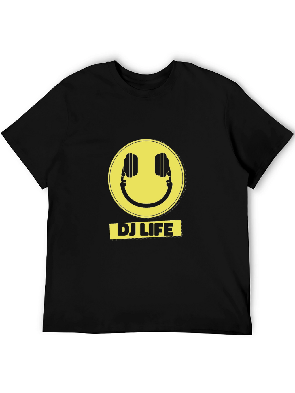 DJ Life Black T-Shirt with Yellow Graphic