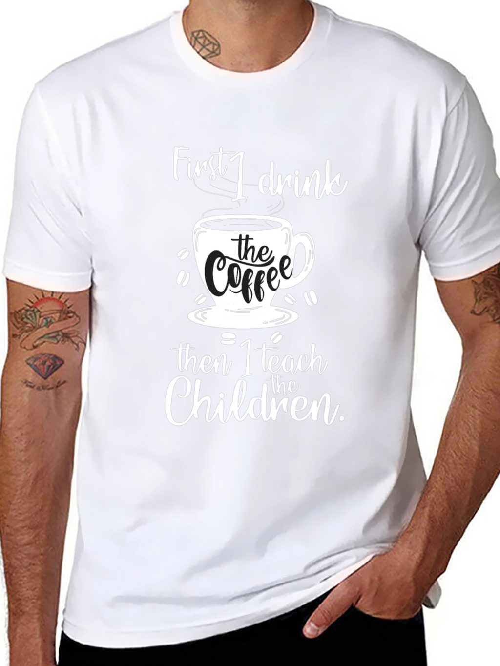 Coffee & Teach T-Shirt - Black Graphic Tee