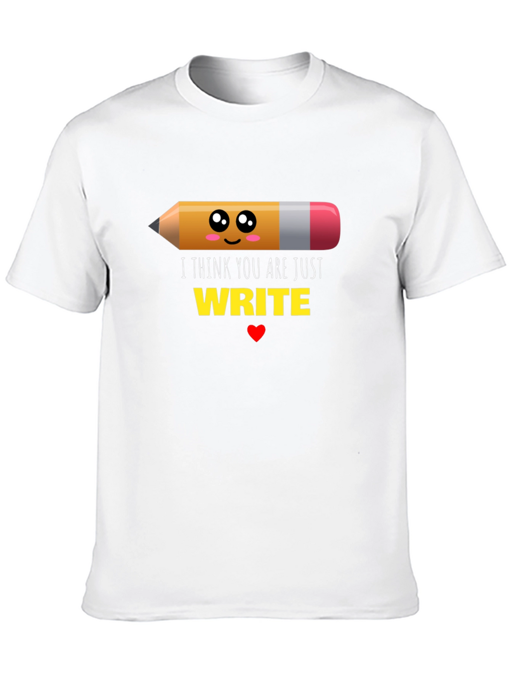 Cute Write Pencil Graphic Black T-Shirt