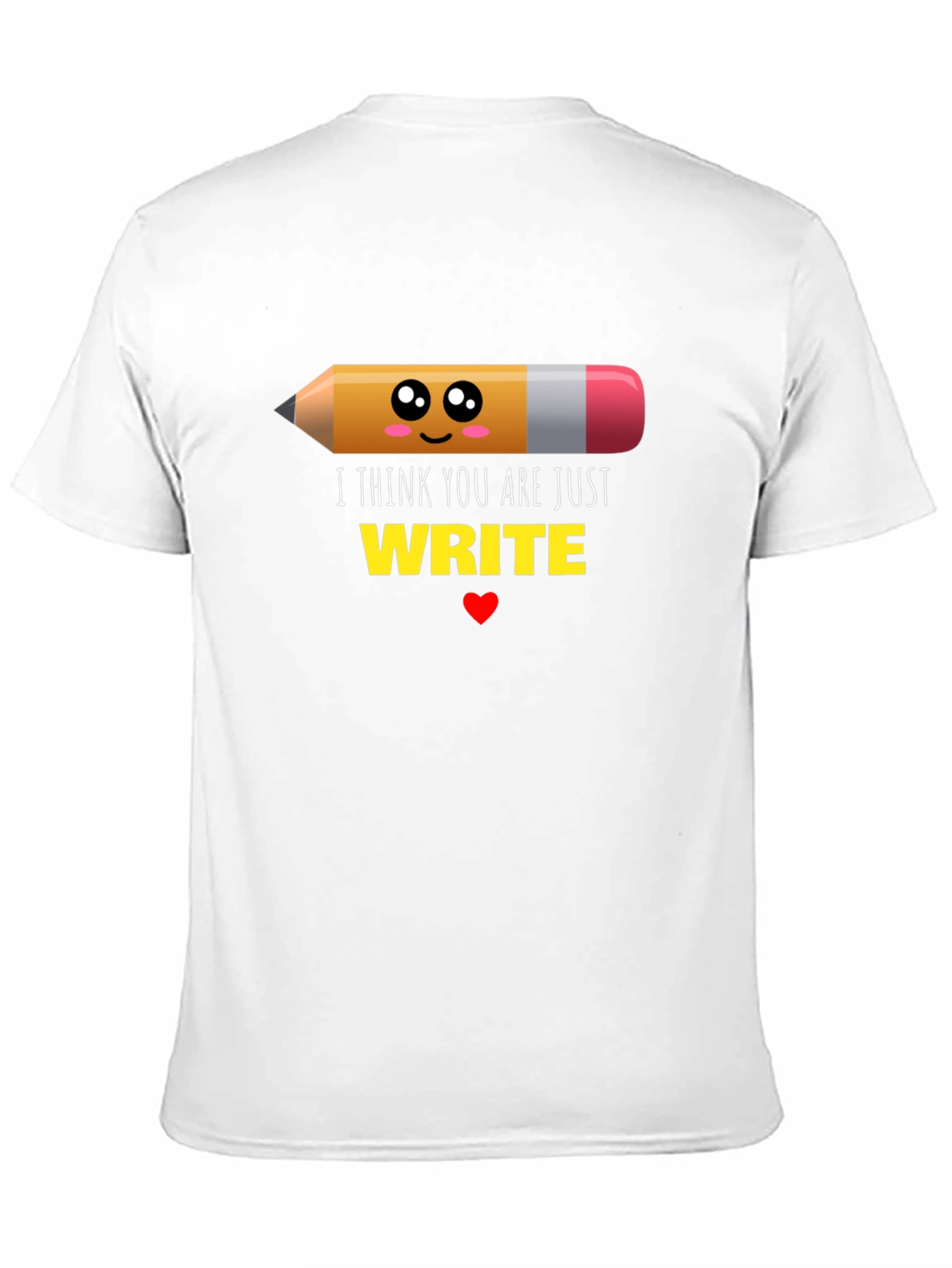 Cute Write Pencil Graphic Black T-Shirt