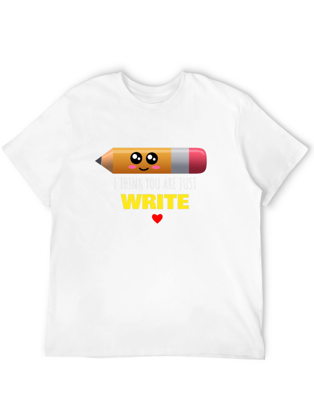 Cute Write Pencil Graphic Black T-Shirt