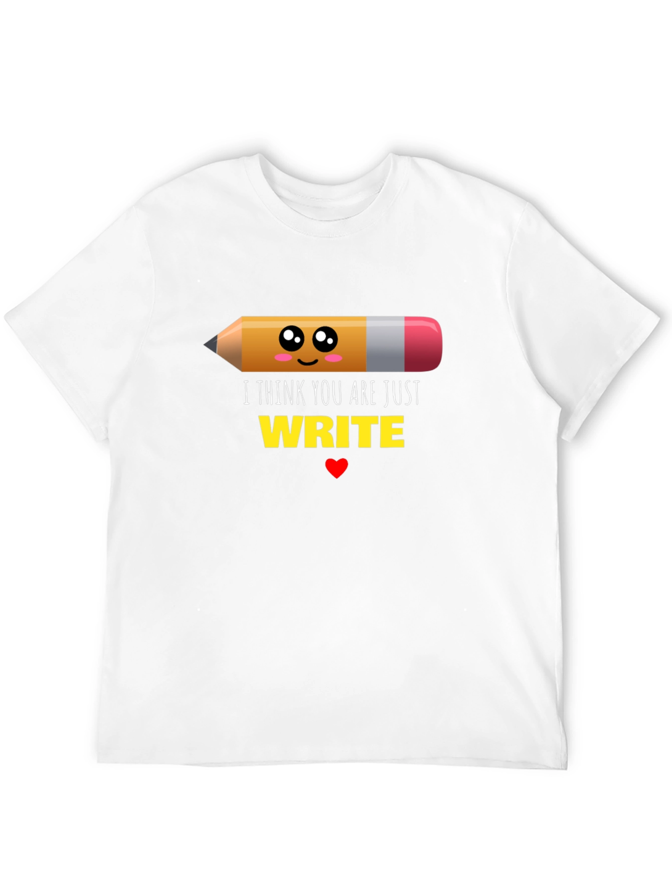 Cute Write Pencil Graphic Black T-Shirt