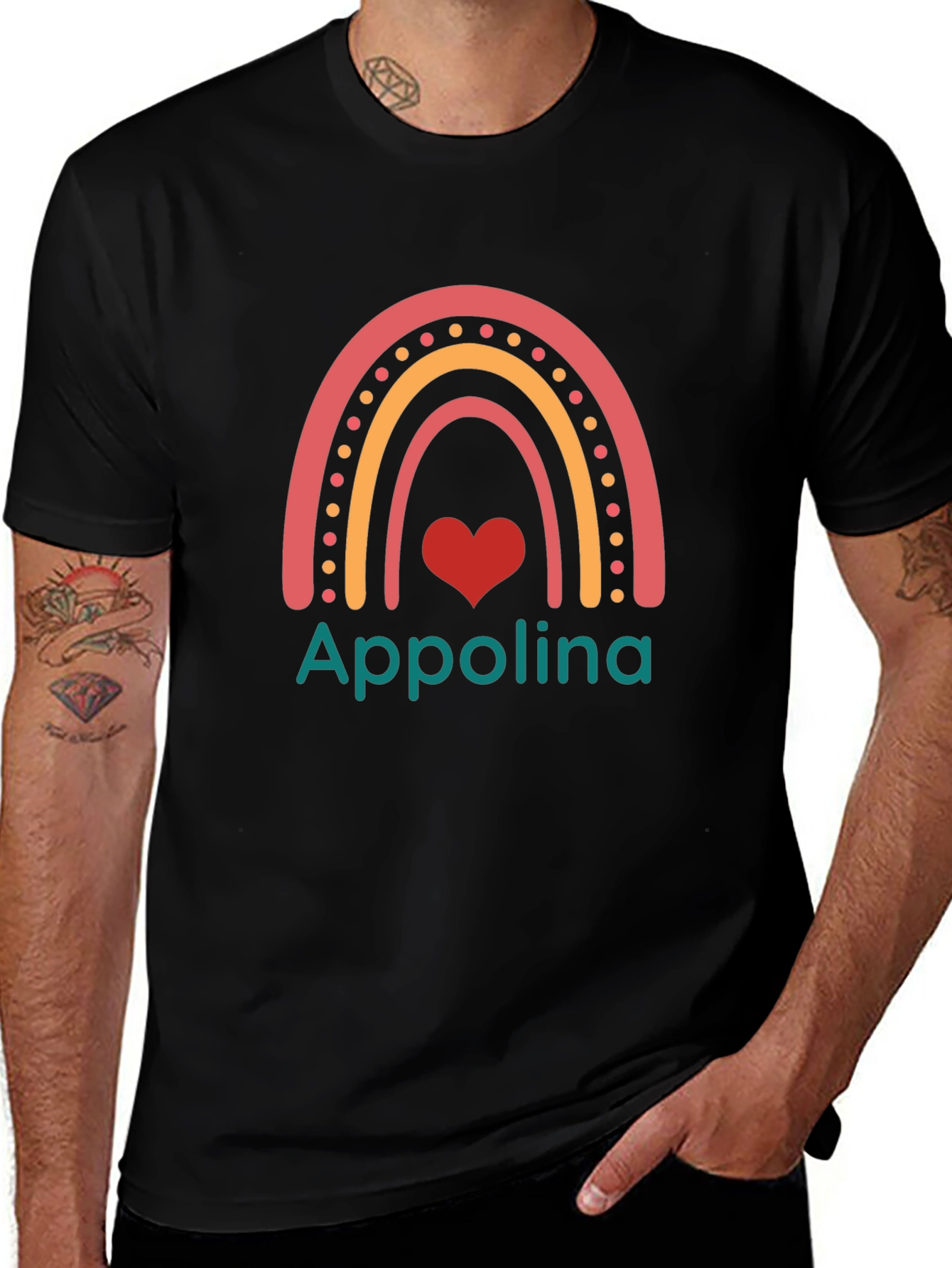 Appolina Rainbow Heart Graphic Tee