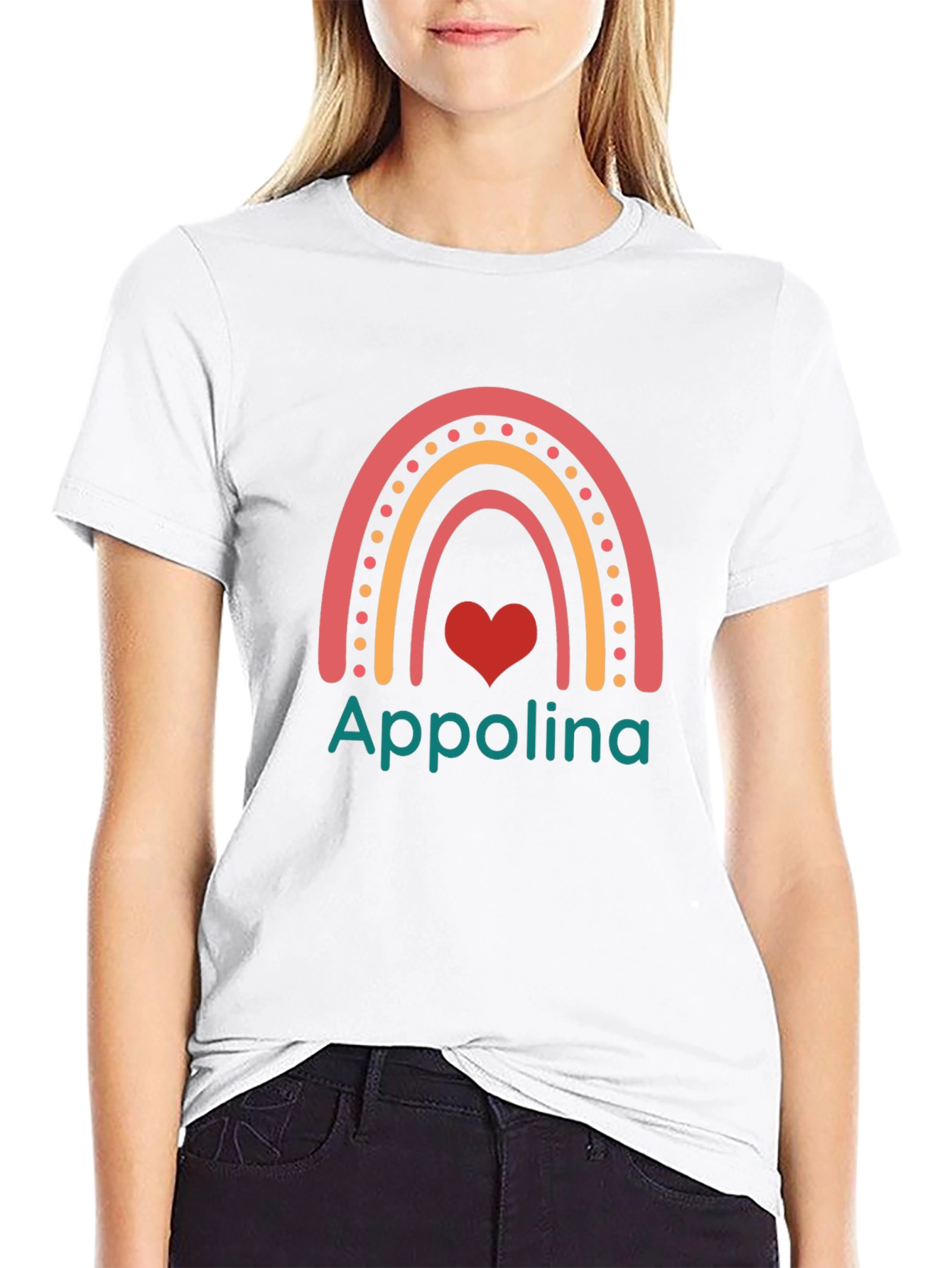 Appolina Rainbow Heart Graphic Tee
