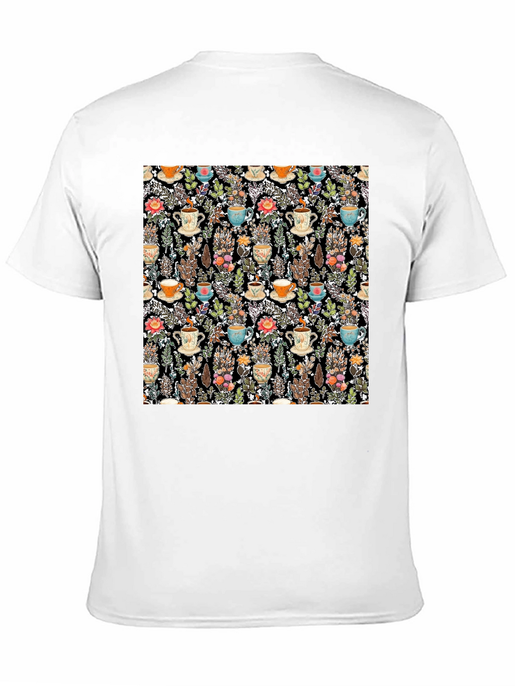 Botanical Tea Party Black T-Shirt