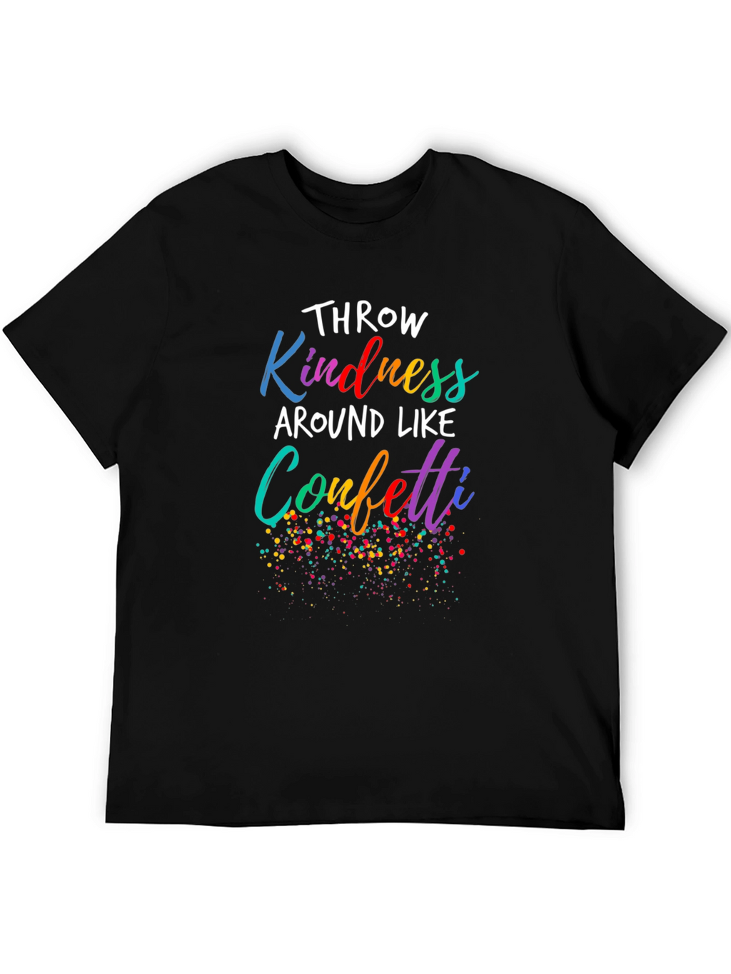 Kindness Confetti Black Tee - Spread Joy!