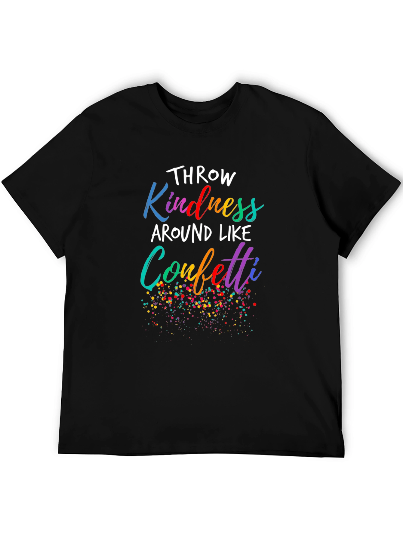 Kindness Confetti Black Tee - Spread Joy!