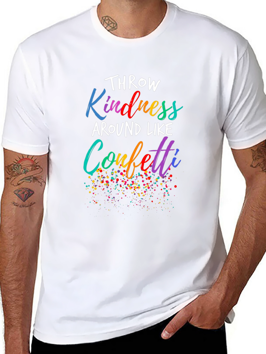 Kindness Confetti Black Tee - Spread Joy!