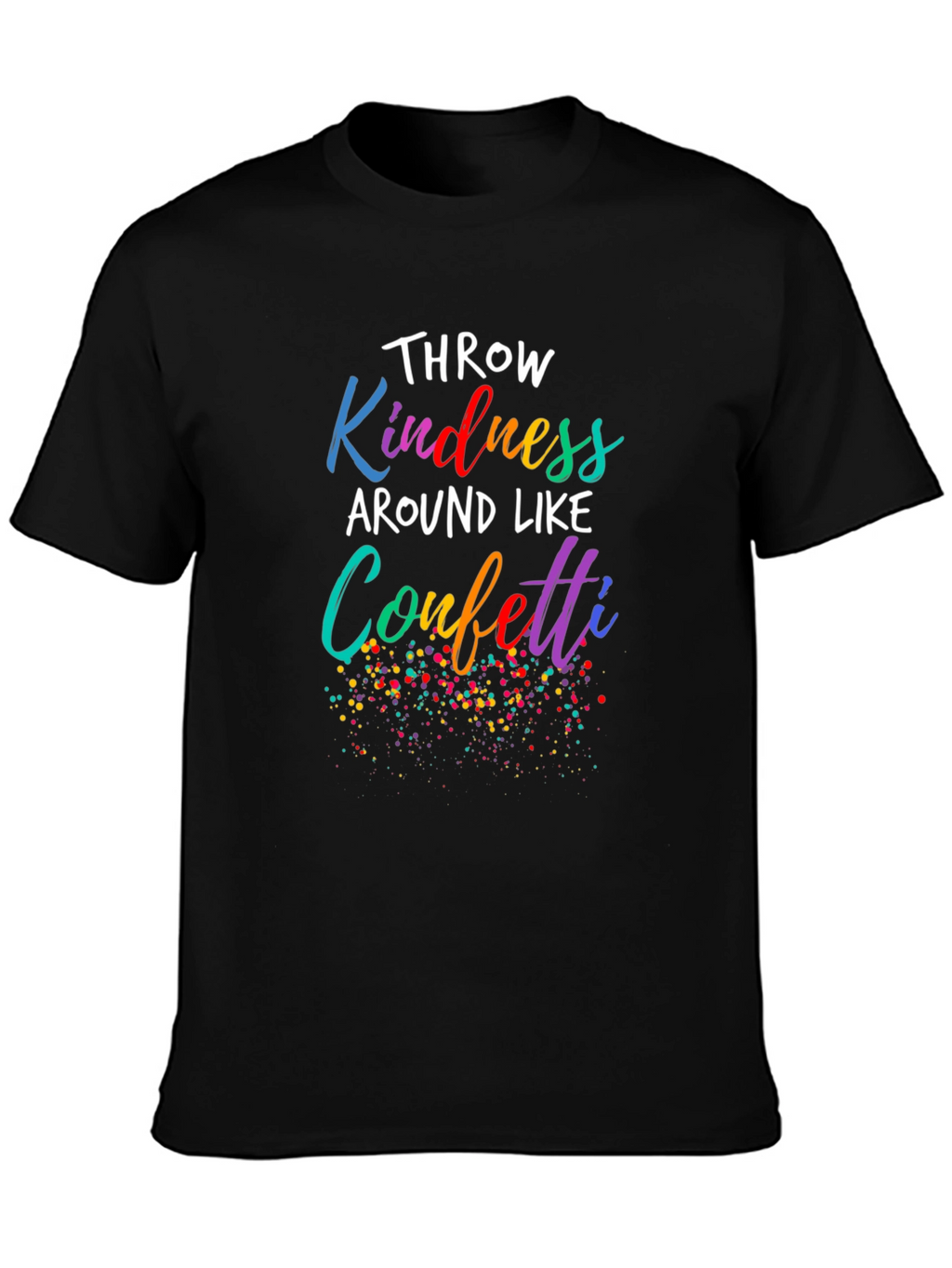 Kindness Confetti Black Tee - Spread Joy!