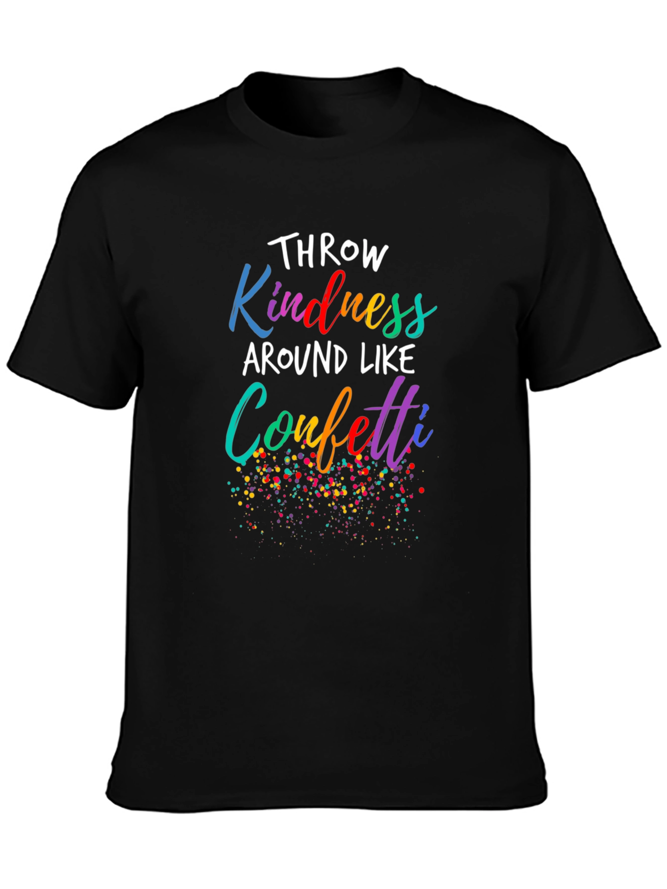 Kindness Confetti Black Tee - Spread Joy!