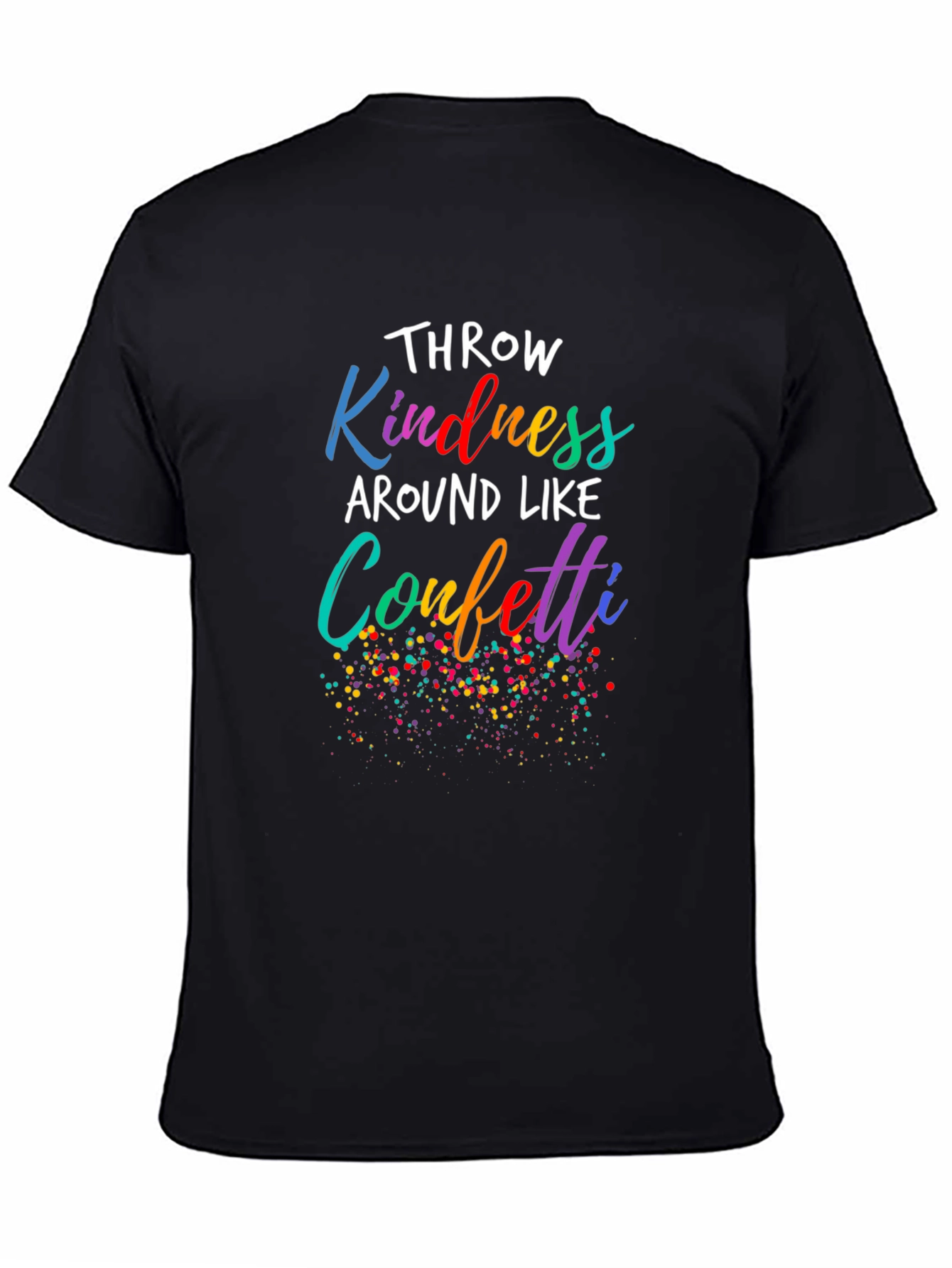 Kindness Confetti Black Tee - Spread Joy!