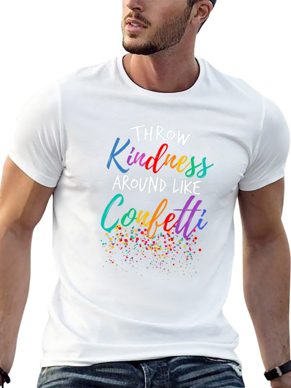 Kindness Confetti Black Tee - Spread Joy!