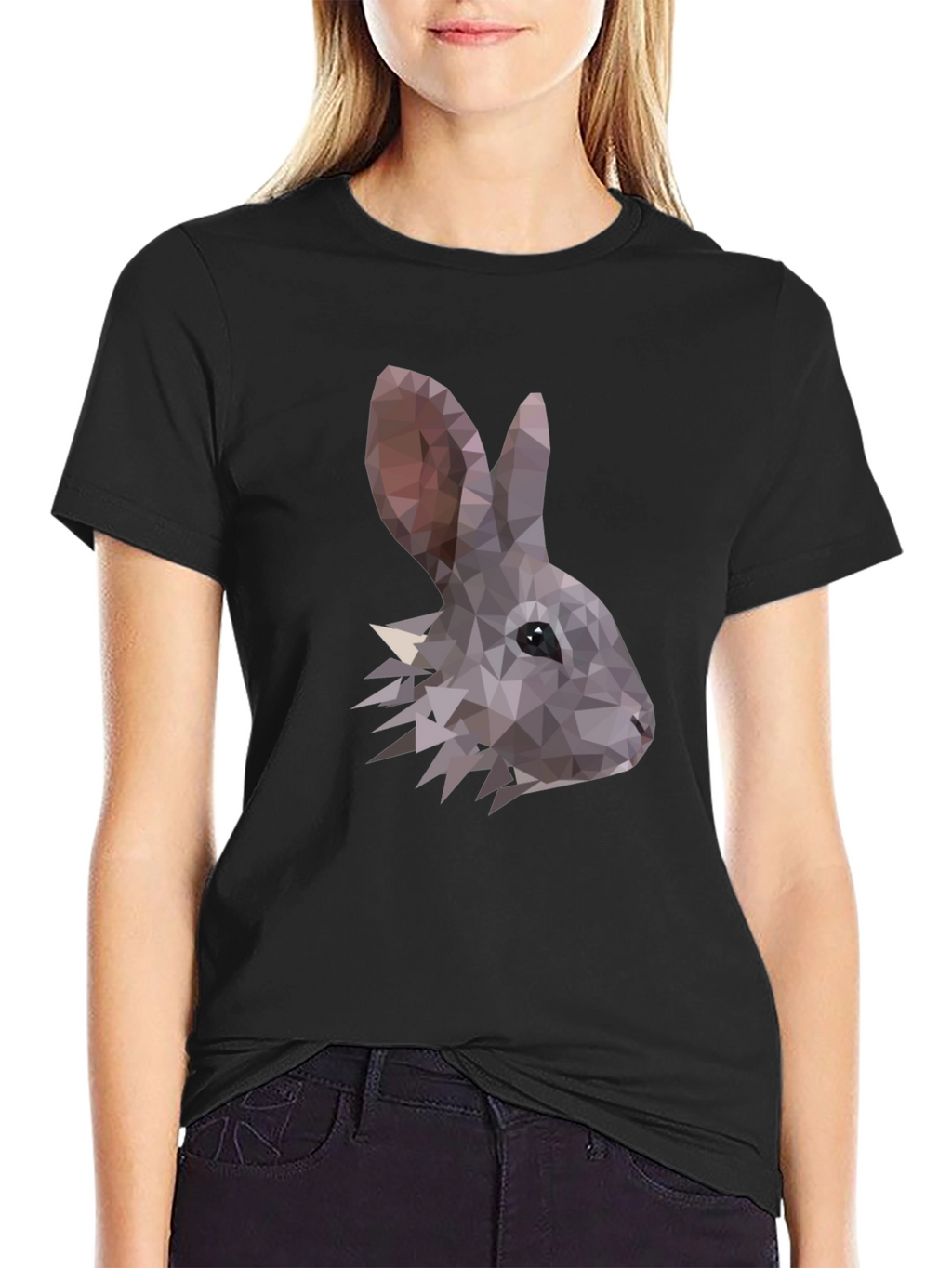 Geometric Rabbit T-Shirt - Modern Minimalist Design