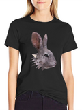 Geometric Rabbit T-Shirt - Modern Minimalist Design