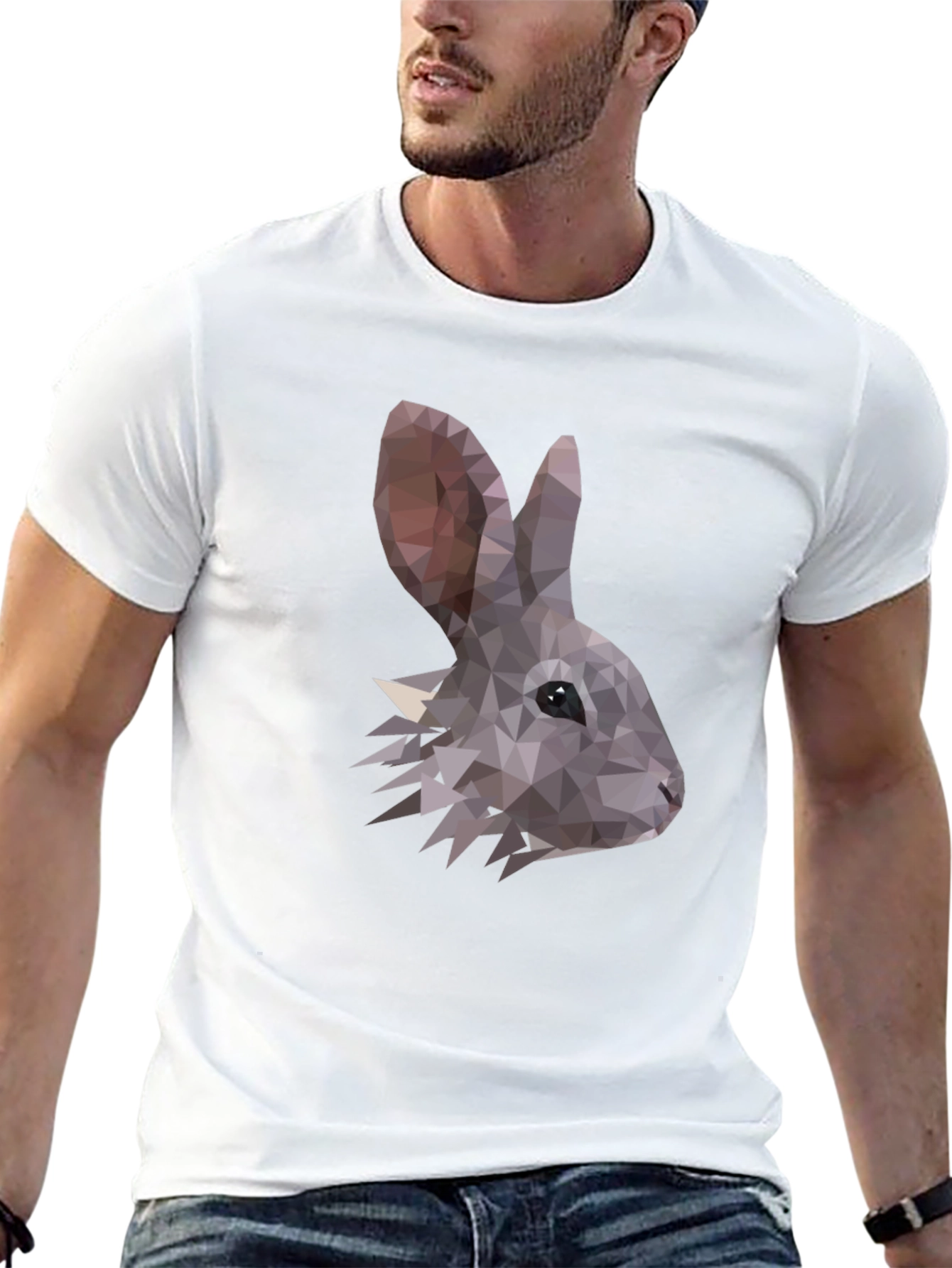 Geometric Rabbit T-Shirt - Modern Minimalist Design