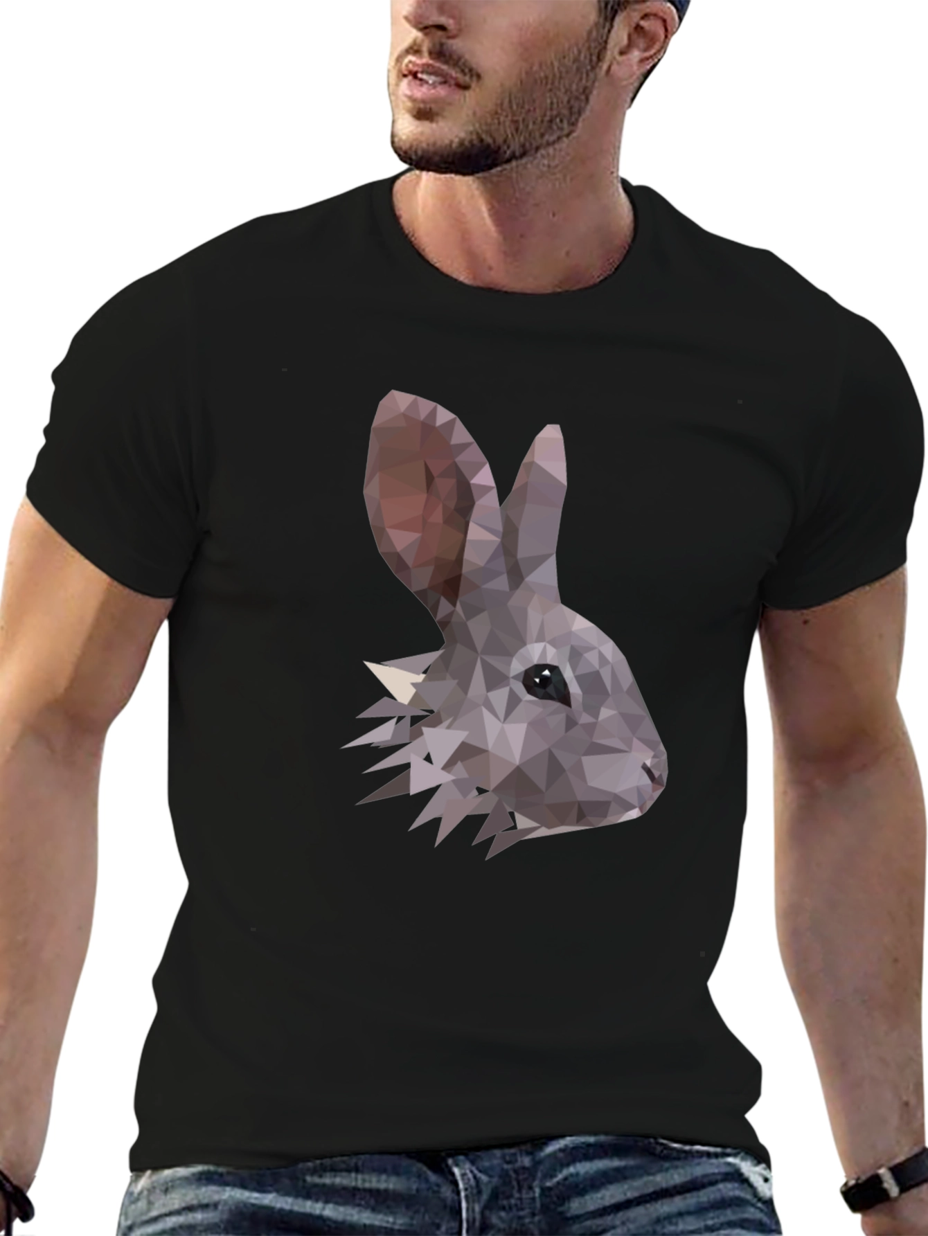 Geometric Rabbit T-Shirt - Modern Minimalist Design