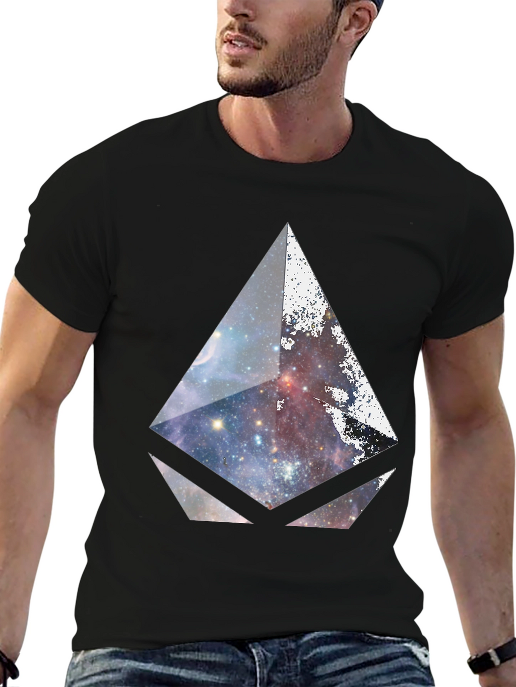 Galaxy Prism Graphic Black T-Shirt