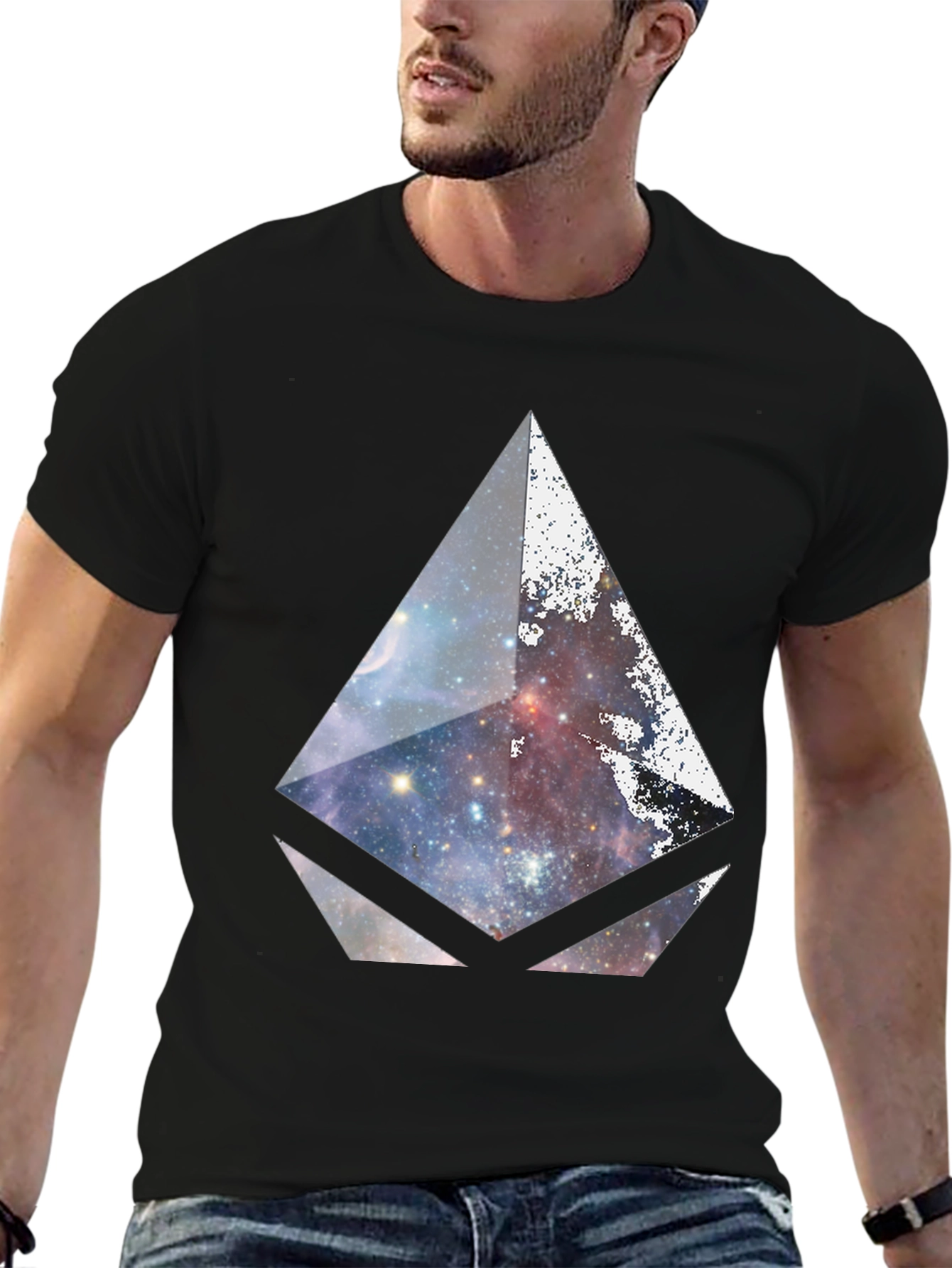 Galaxy Prism Graphic Black T-Shirt
