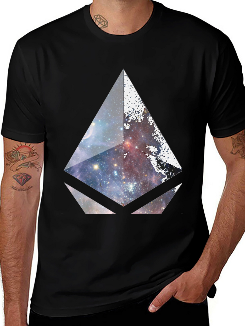 Galaxy Prism Graphic Black T-Shirt