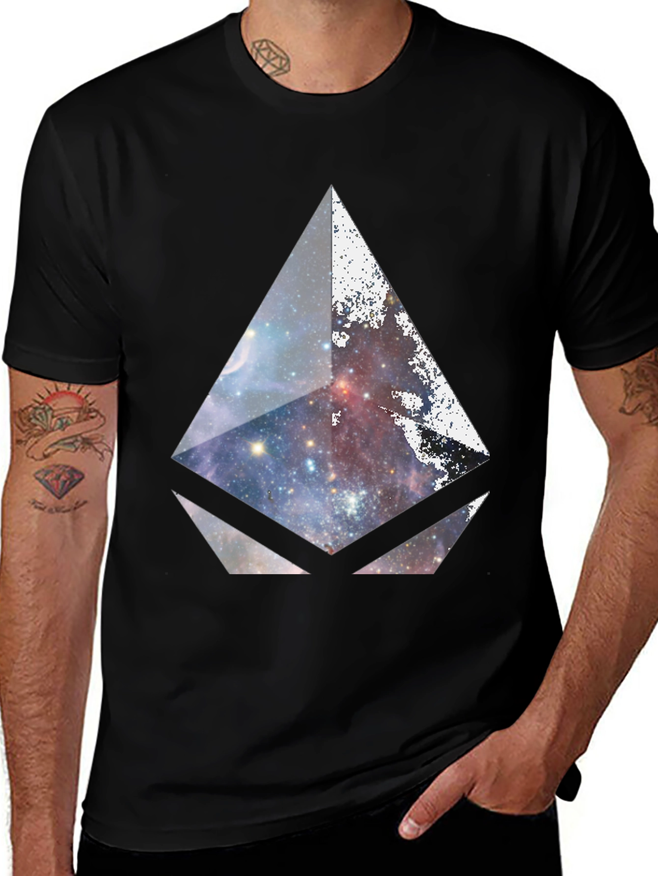 Galaxy Prism Graphic Black T-Shirt