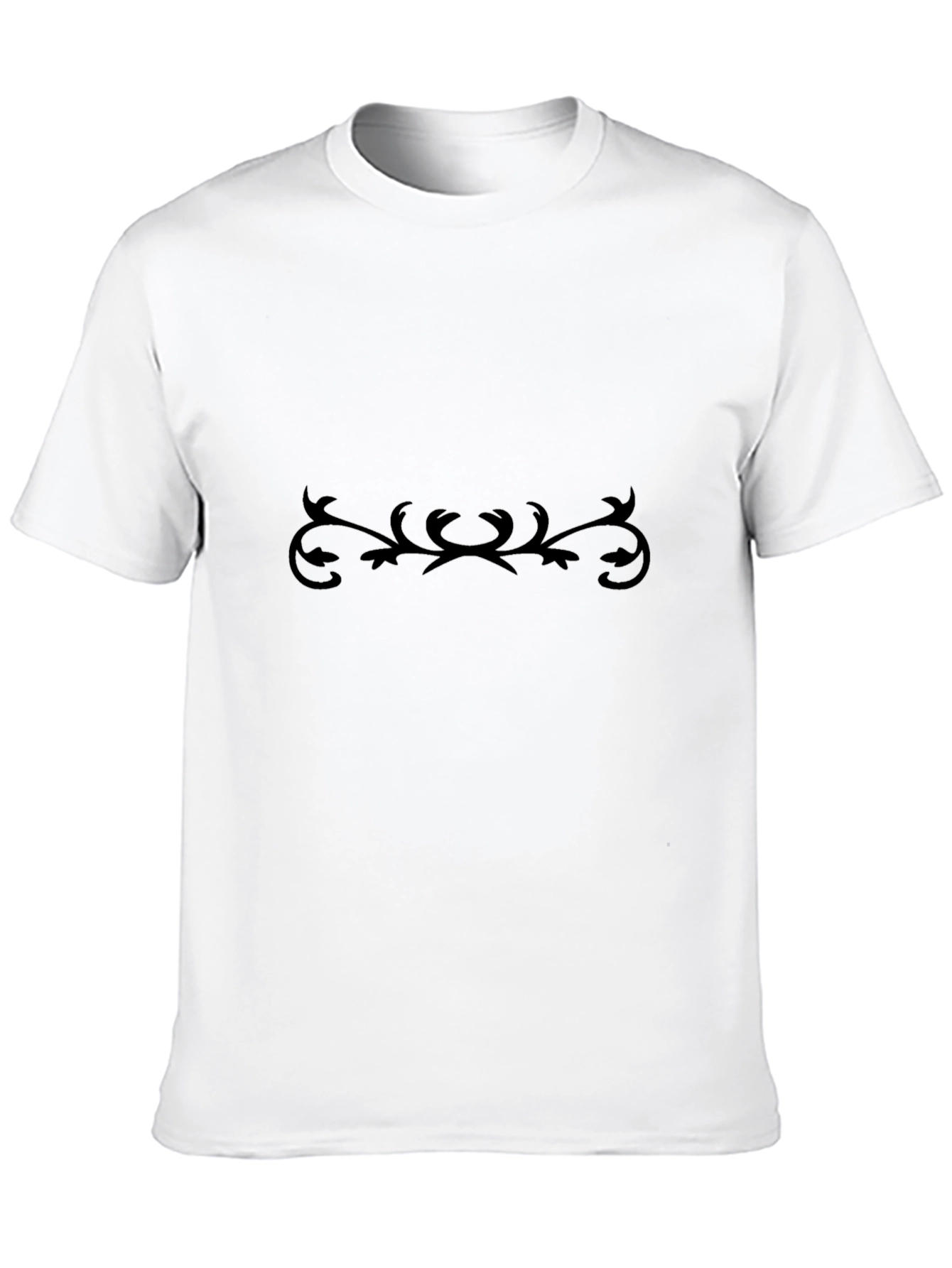 Mens Black Tee with Subtle Vine Design