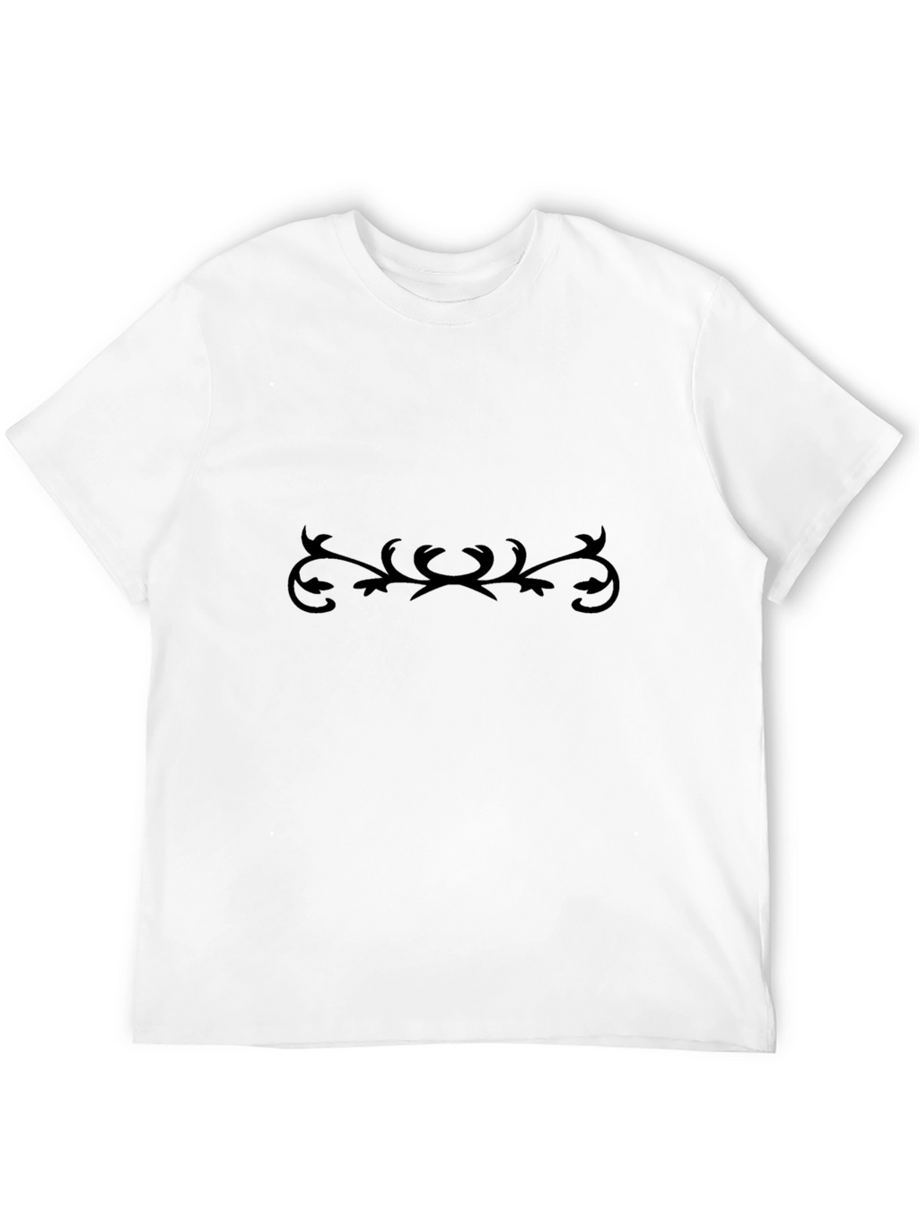 Mens Black Tee with Subtle Vine Design