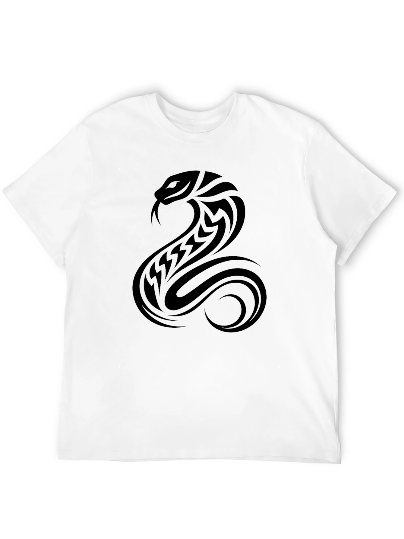 Tribal Cobra Graphic Tee - Black