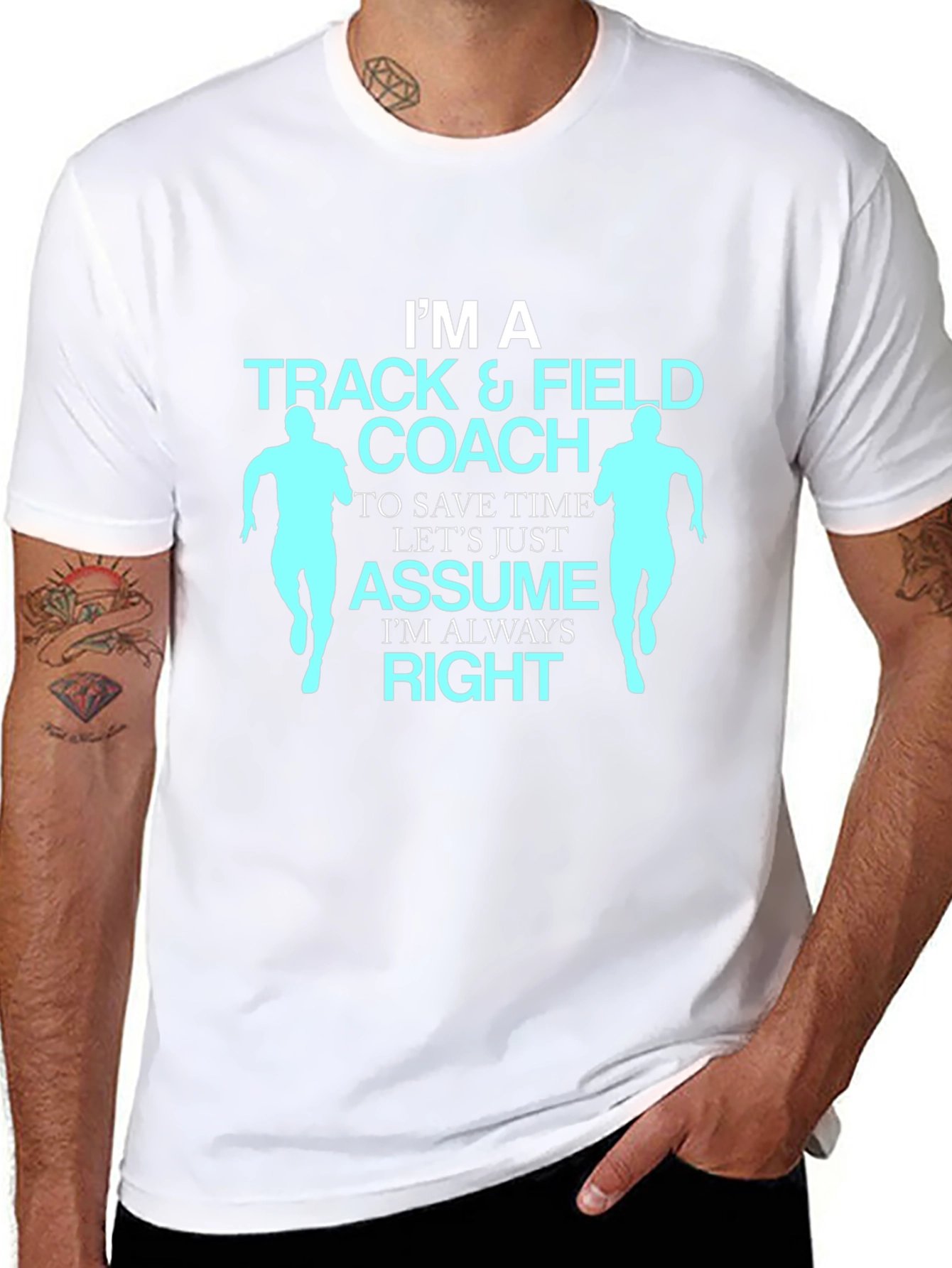 Track & Field Coach T-Shirt - Always Right Design