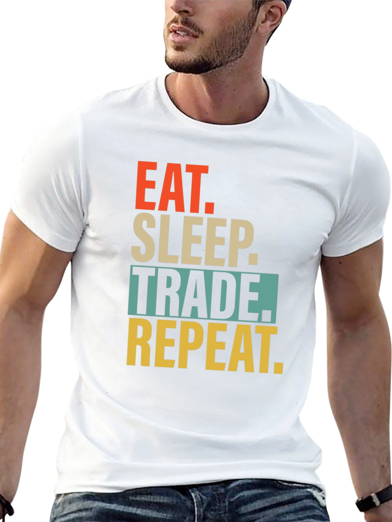 Eat Sleep Trade Repeat Graphic T-Shirt