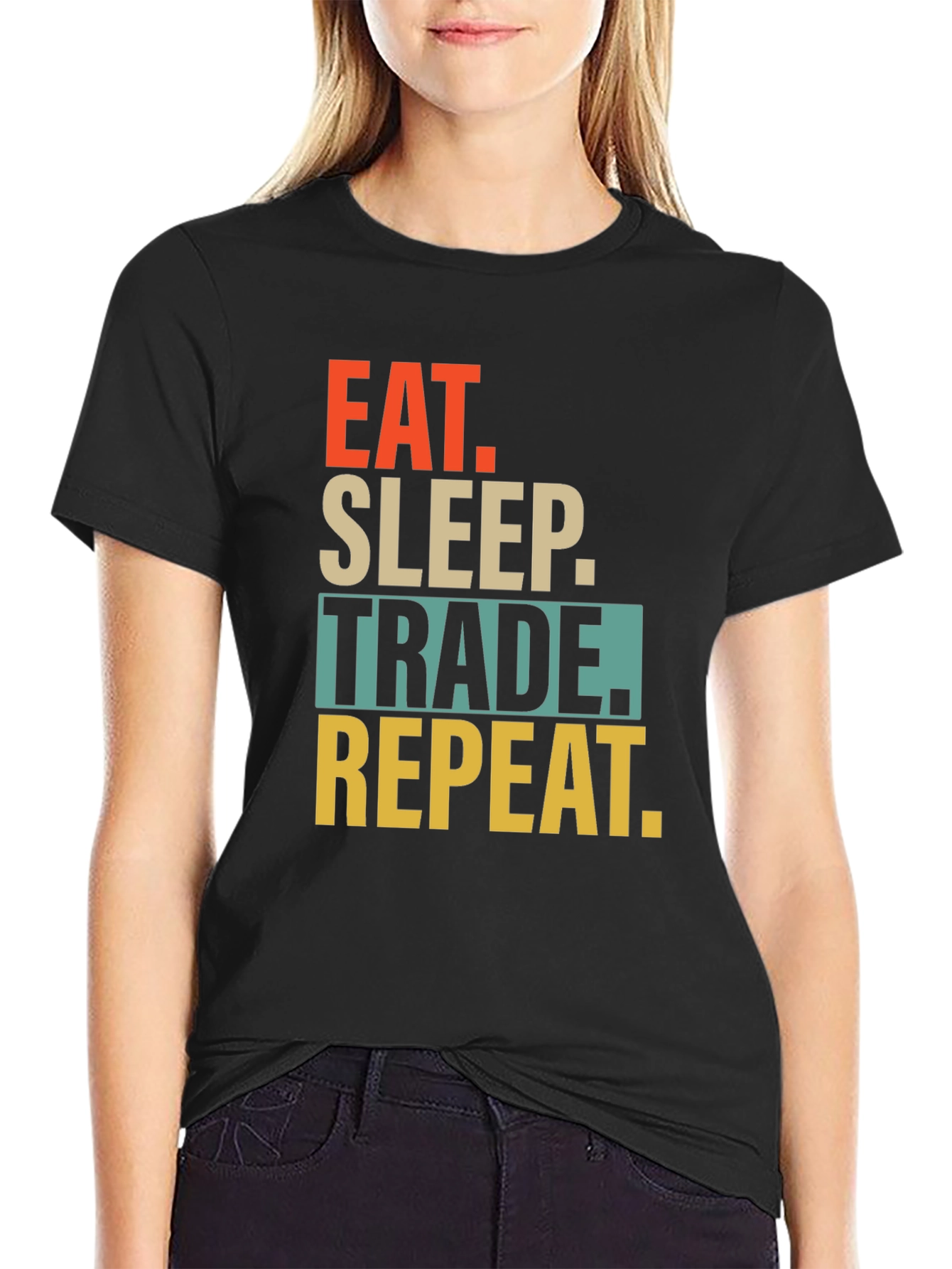 Eat Sleep Trade Repeat Graphic T-Shirt