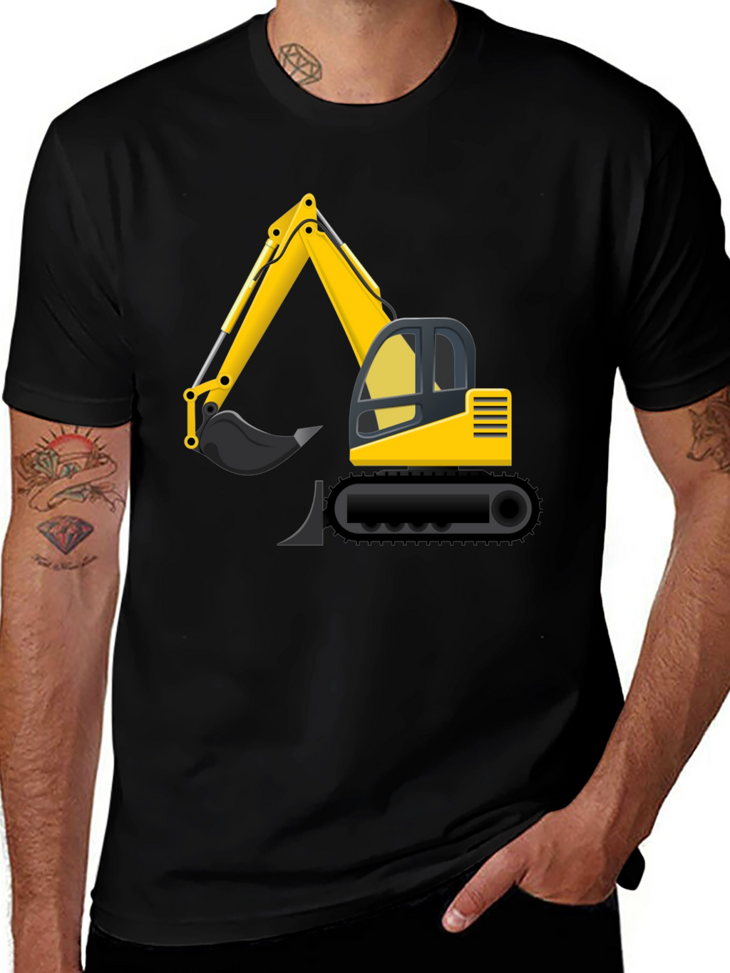 Excavator Graphic Tee - Construction Vehicle Shirt