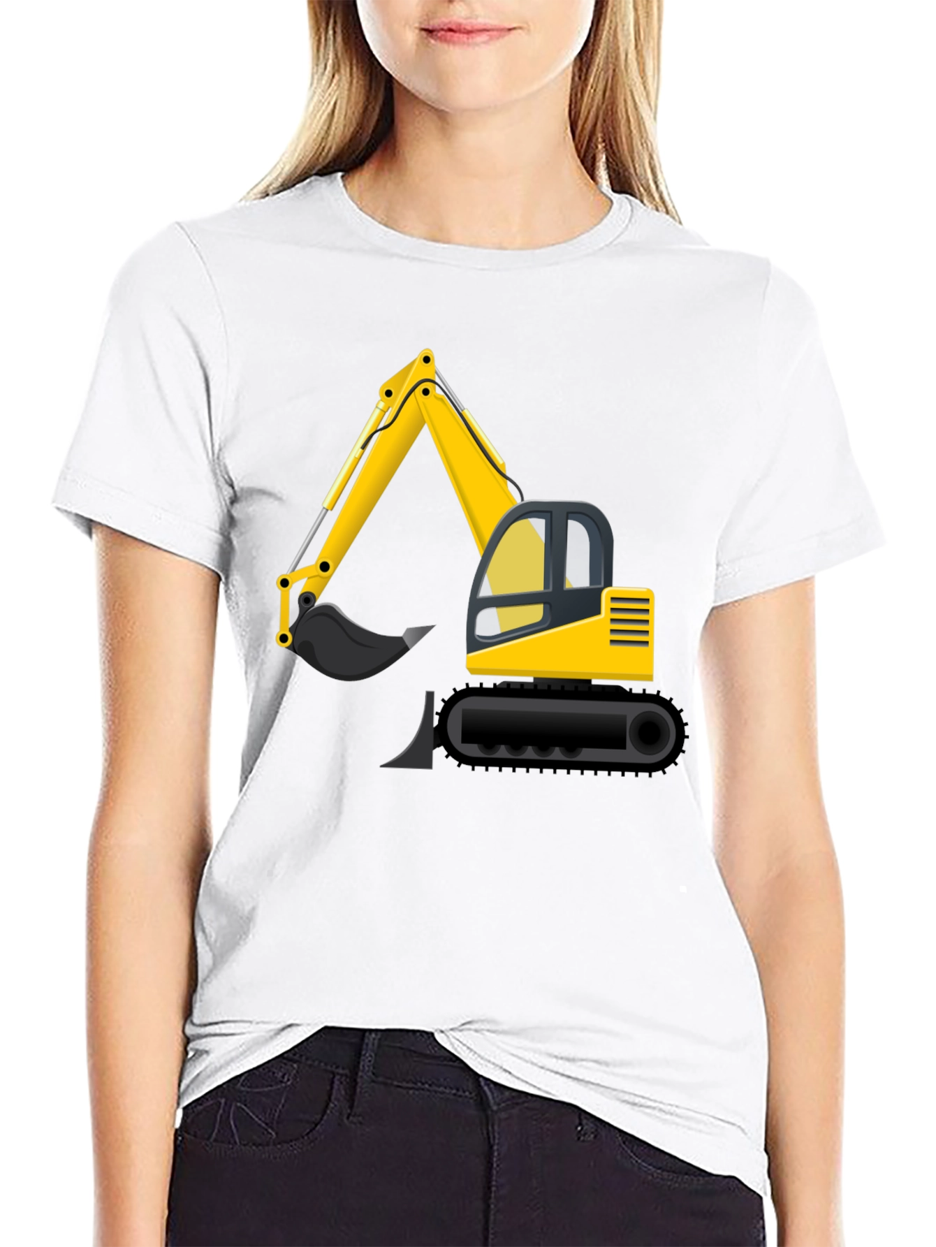 Excavator Graphic Tee - Construction Vehicle Shirt