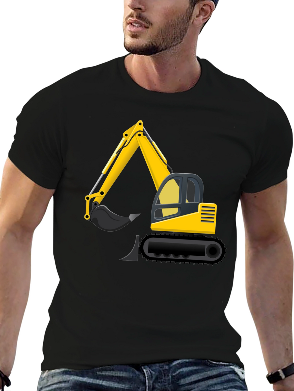 Excavator Graphic Tee - Construction Vehicle Shirt