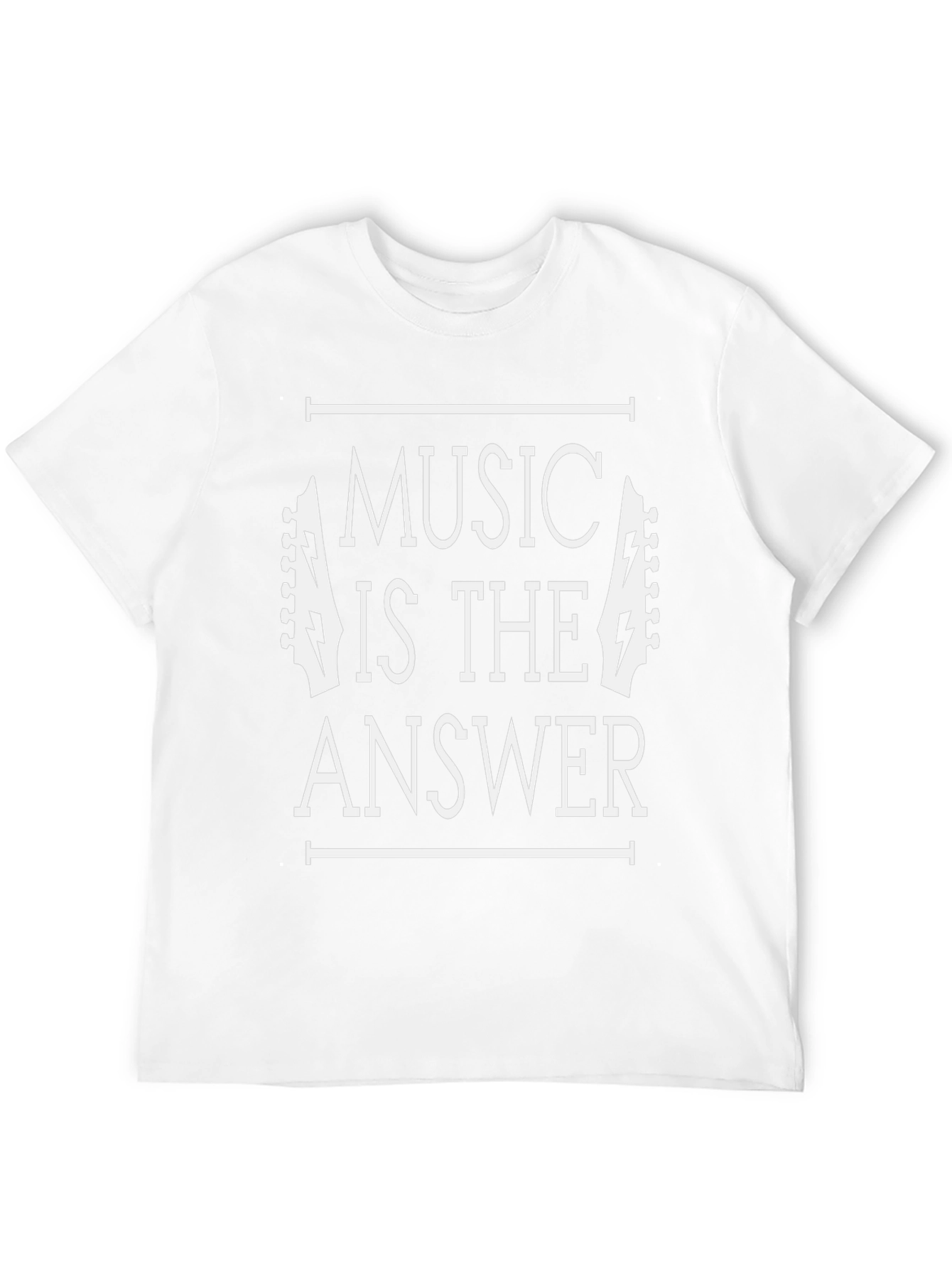 Music is the Answer Black Graphic Tee Shirt