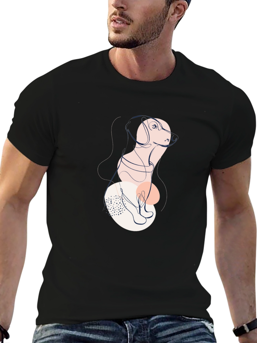 Abstract Dog Graphic Tee - Stylish Unisex Shirt