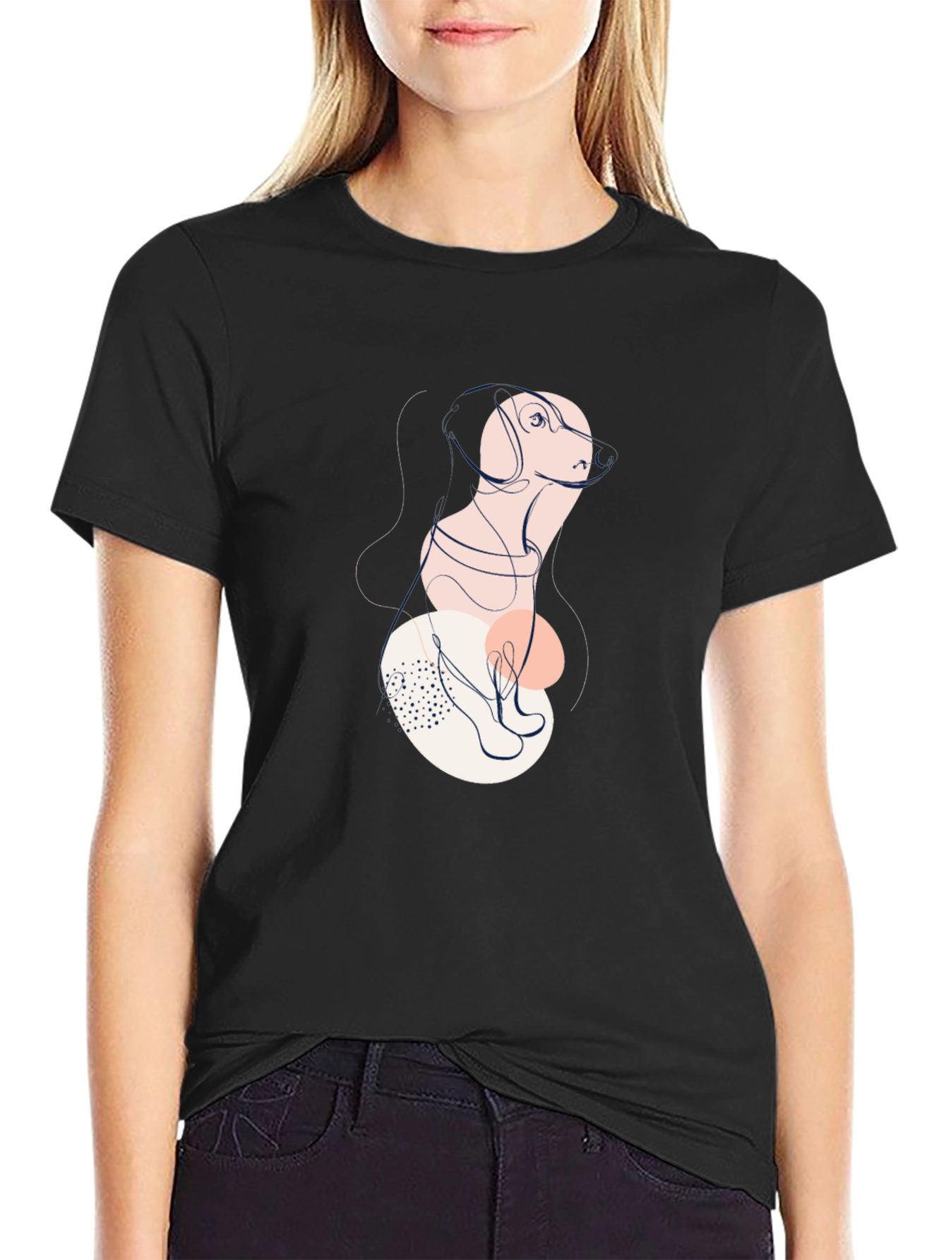 Abstract Dog Graphic Tee - Stylish Unisex Shirt