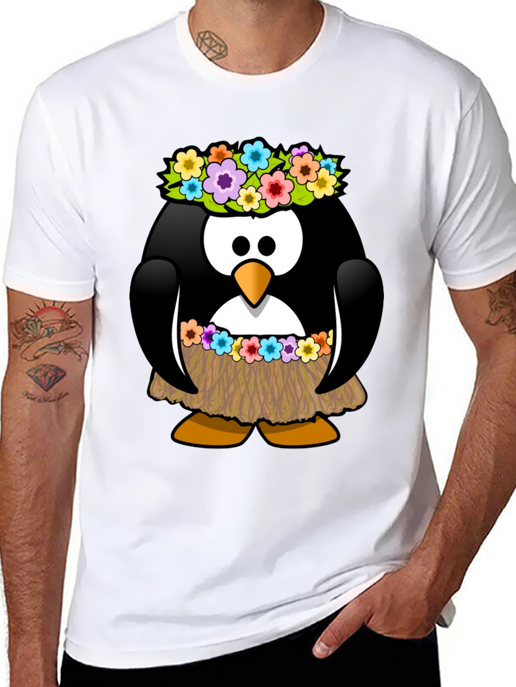Hawaiian Penguin Graphic T-Shirt