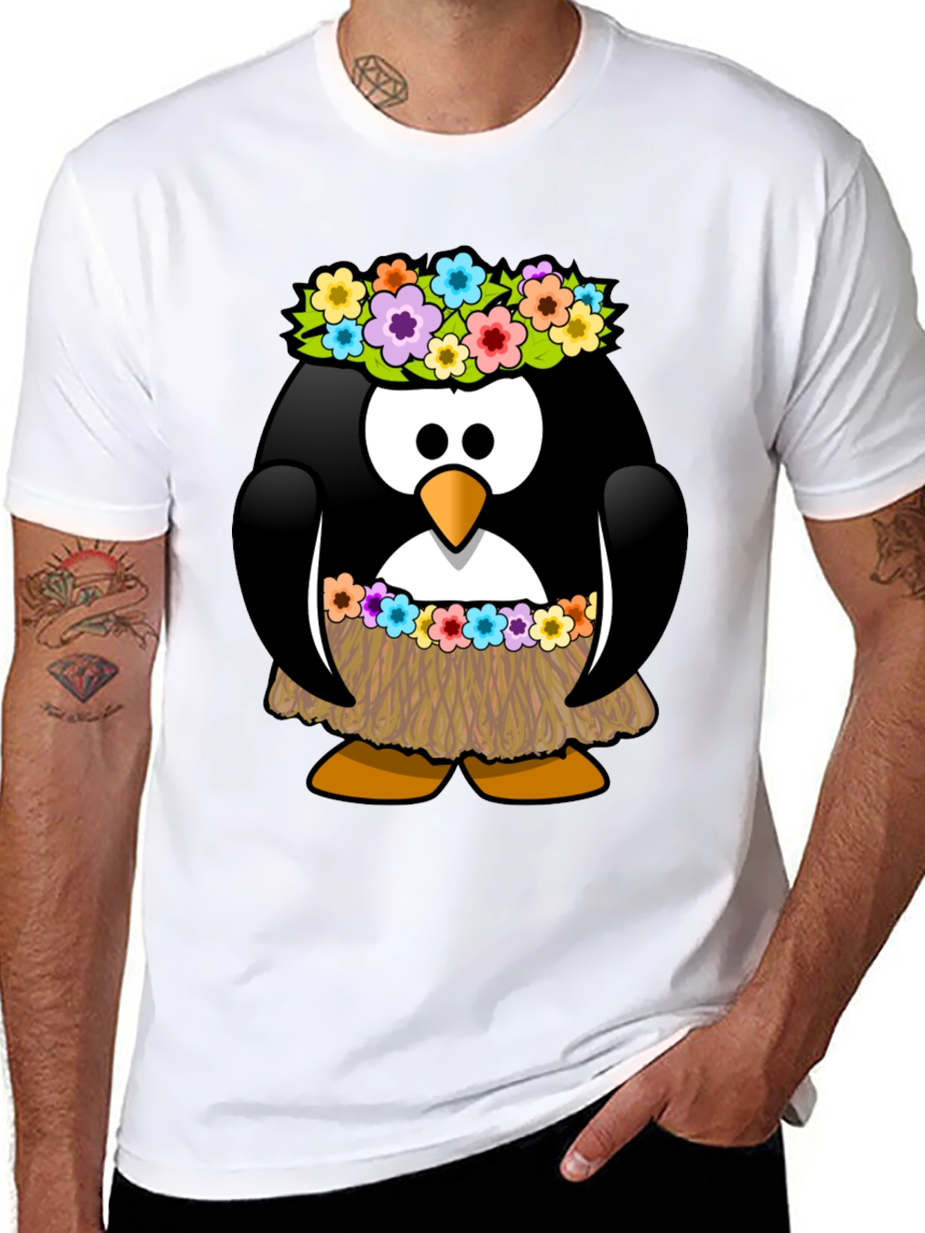 Hawaiian Penguin Graphic T-Shirt