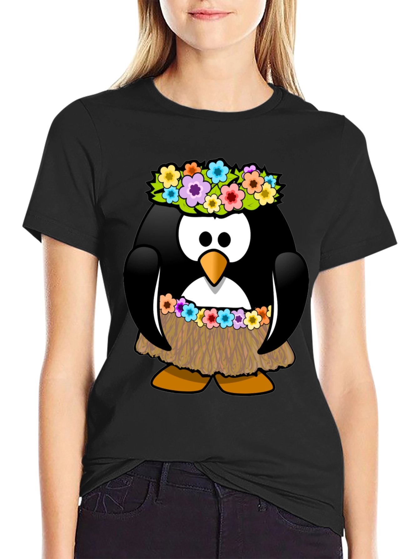 Hawaiian Penguin Graphic T-Shirt