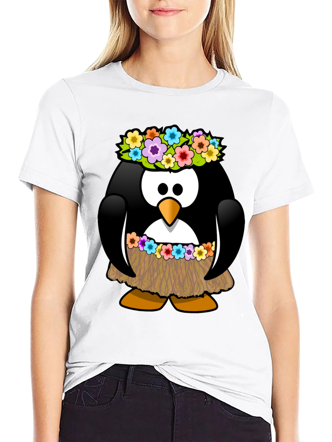Hawaiian Penguin Graphic T-Shirt