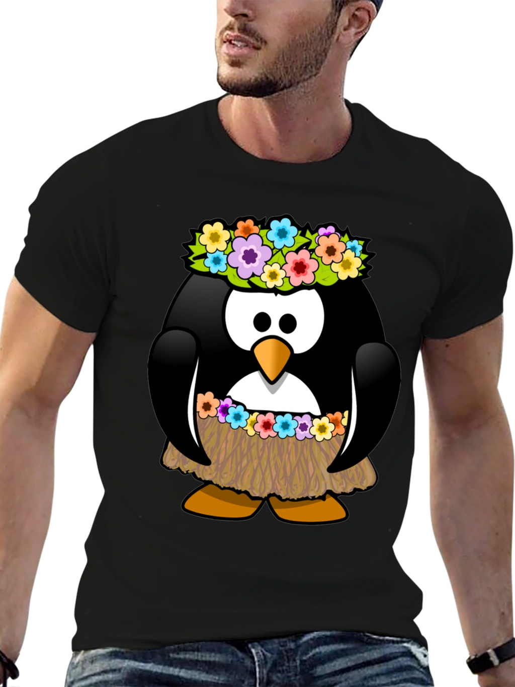 Hawaiian Penguin Graphic T-Shirt