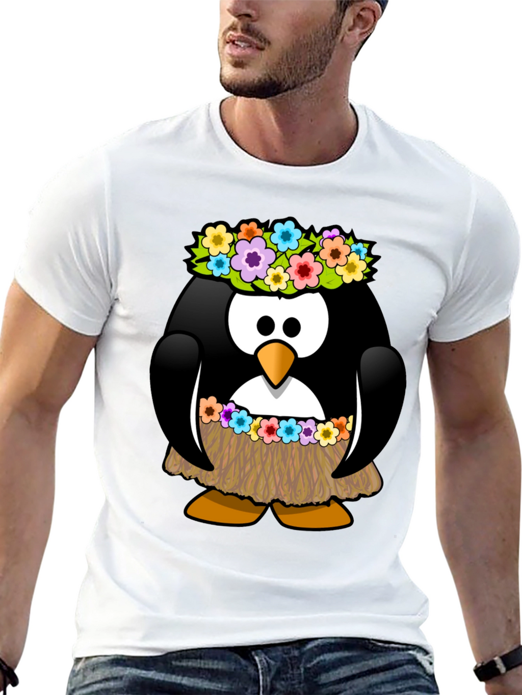 Hawaiian Penguin Graphic T-Shirt