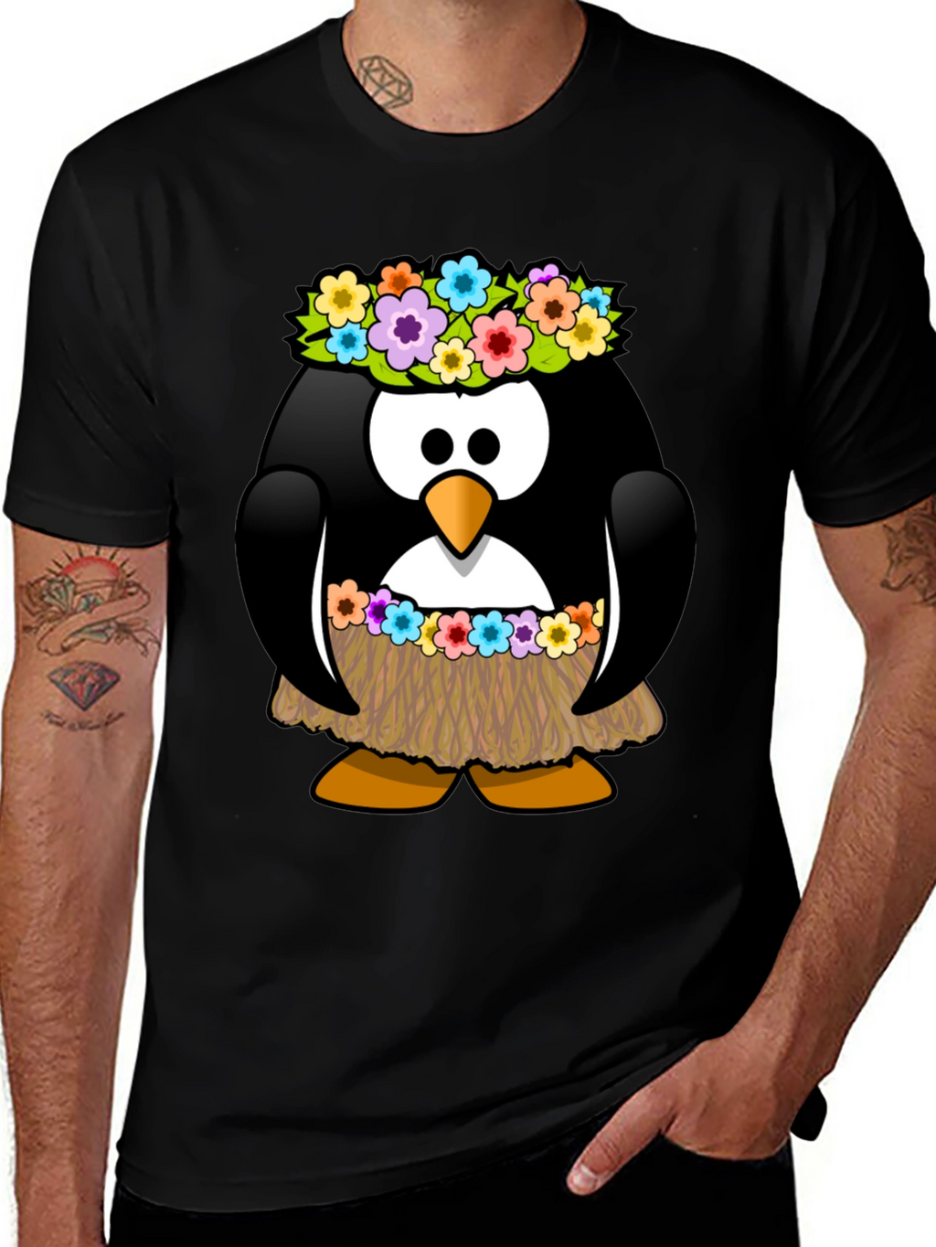 Hawaiian Penguin Graphic T-Shirt