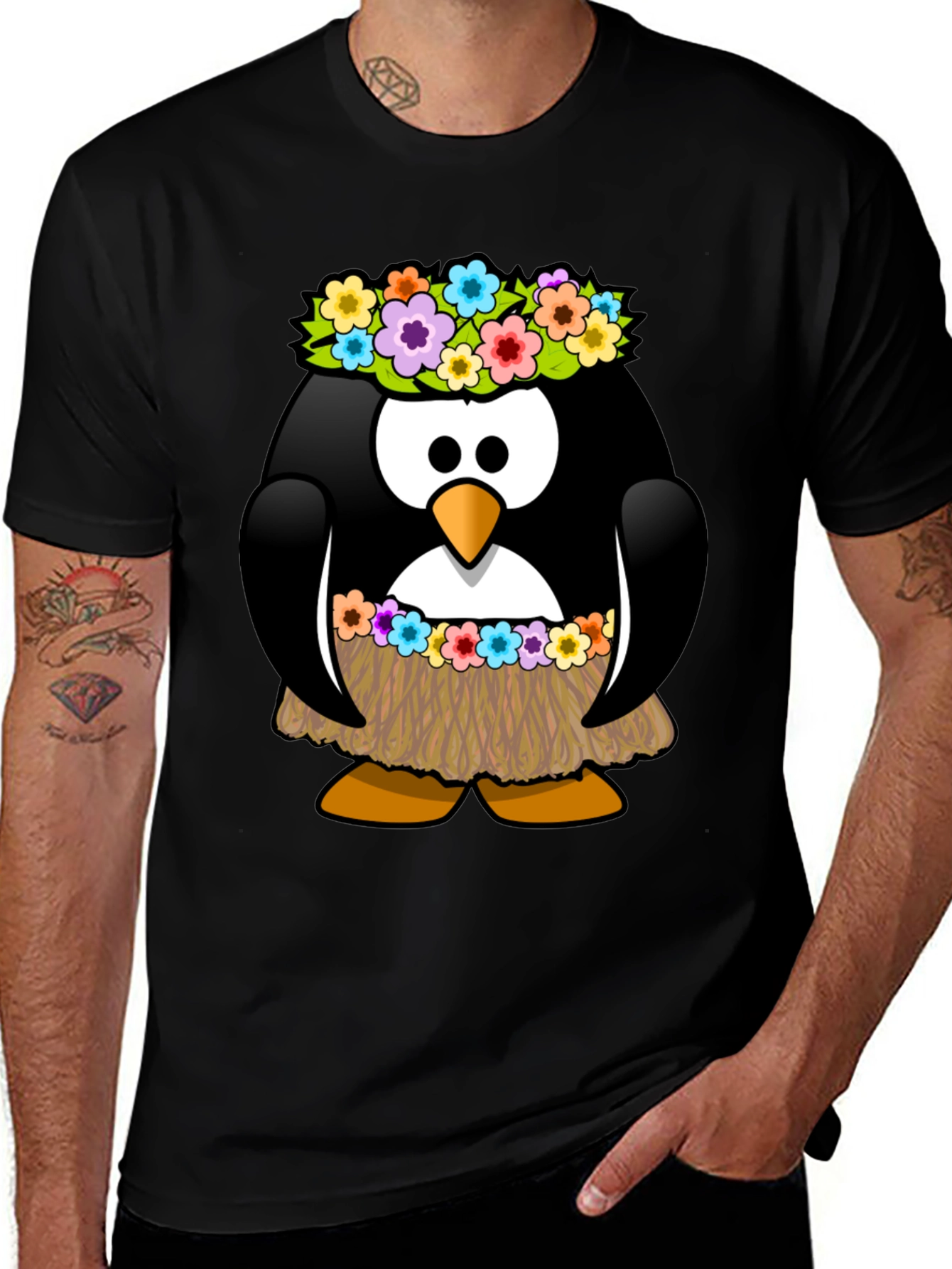 Hawaiian Penguin Graphic T-Shirt