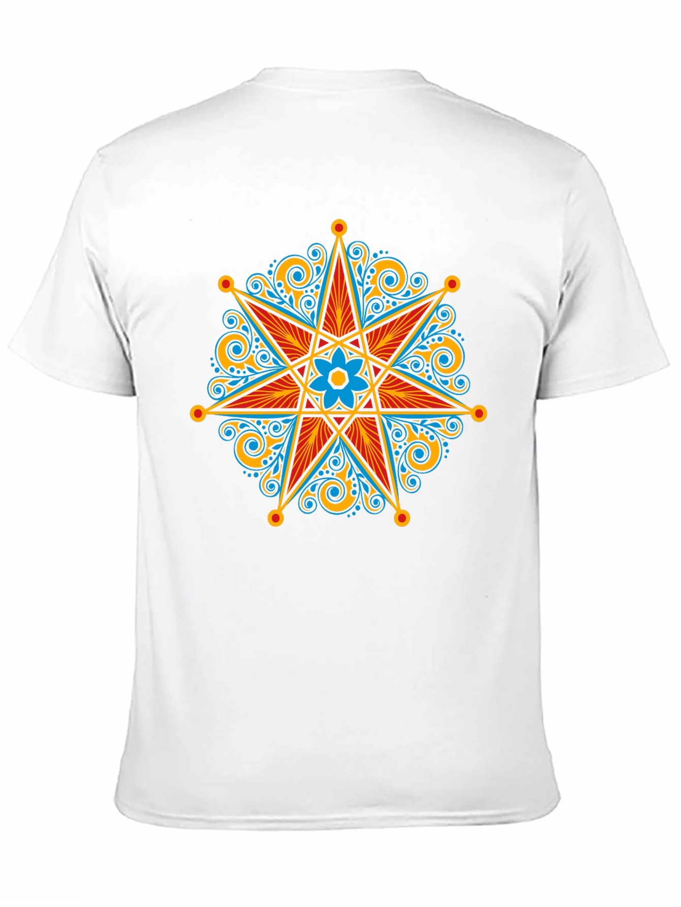 Ornate Star Design Black T-Shirt