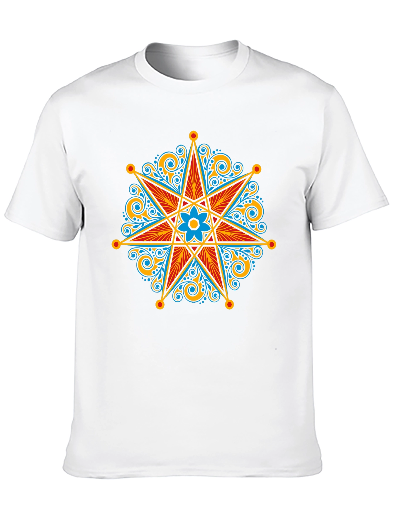 Ornate Star Design Black T-Shirt