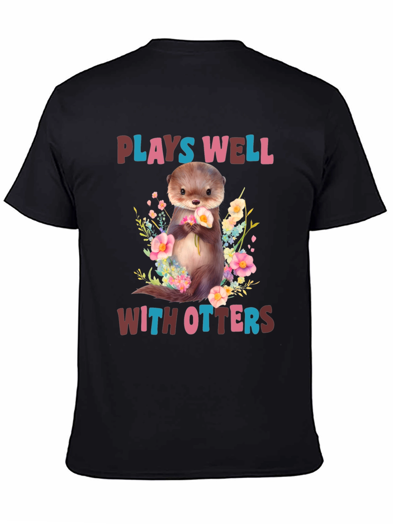 Plays Well With Otters T-Shirt - Cute Animal Graphic Tee