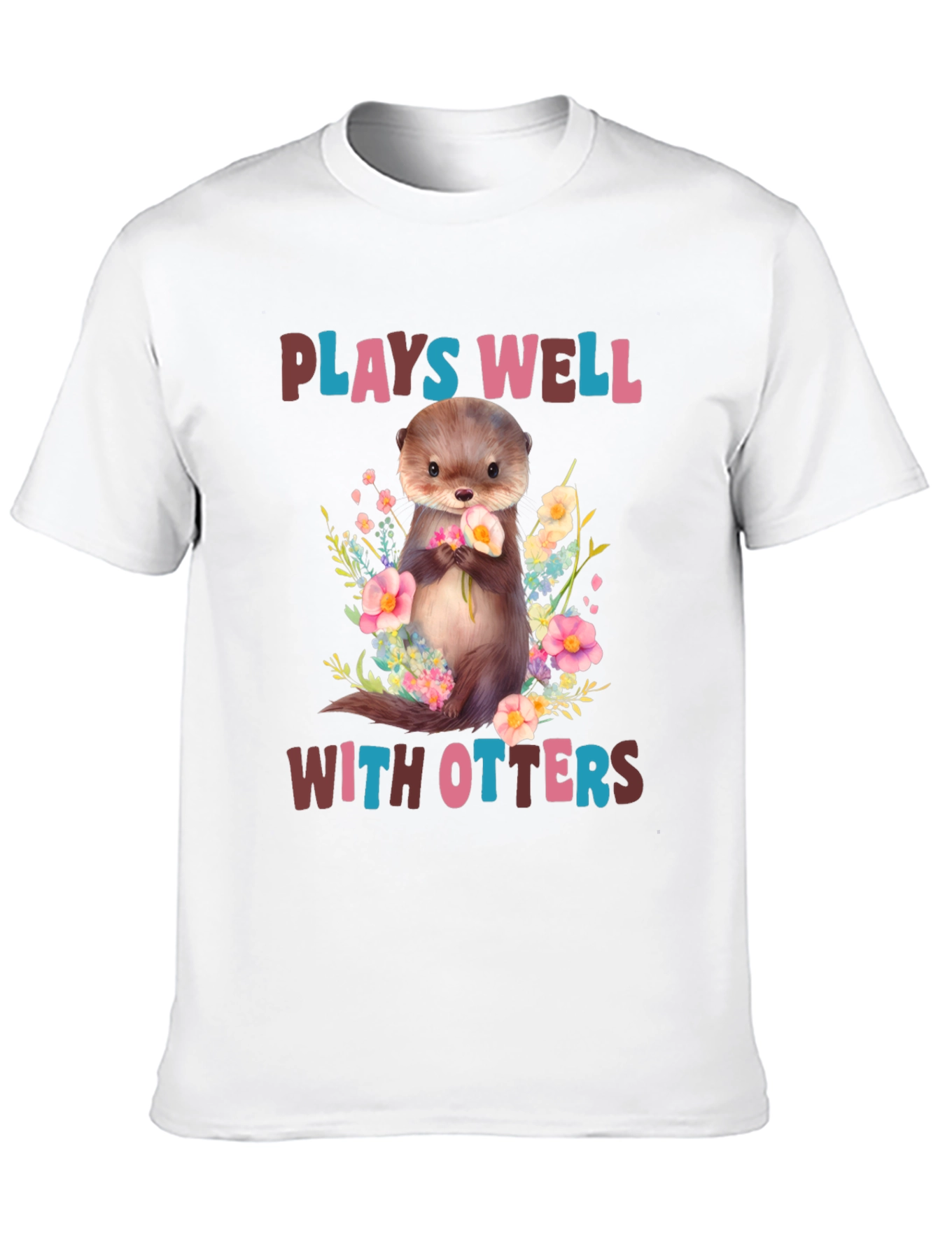 Plays Well With Otters T-Shirt - Cute Animal Graphic Tee